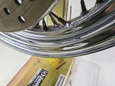 2002 Harley FLSTC Softail Heritage 16x3 Front Wheel Rim Rotor & Cover 43085-97 {{ shop.shopifyCountryName }} - Mototech271