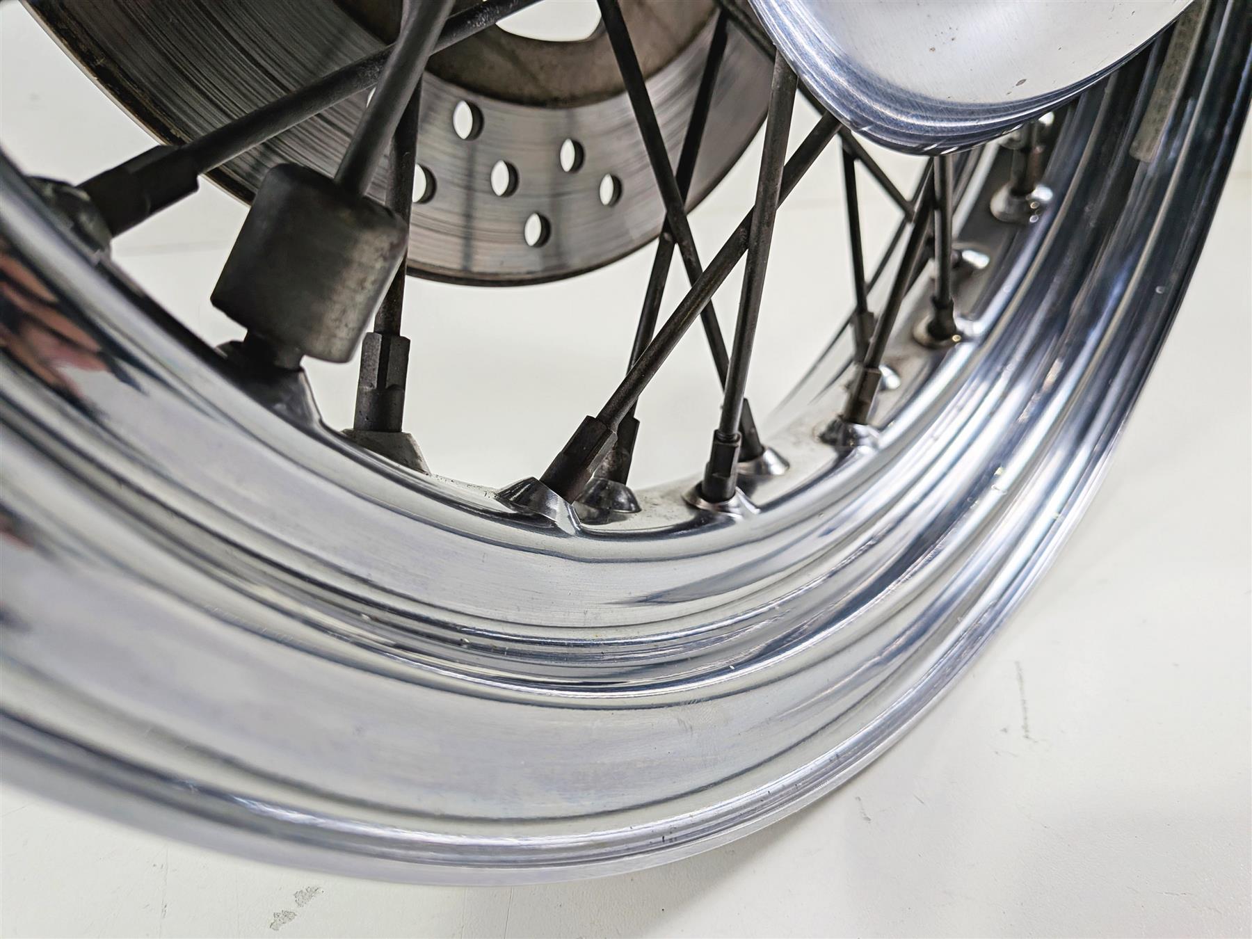 1996 Harley FLSTC Softail Heritage Front Wheel Rim Rotor & Cover 16x3 43005-86 {{ shop.shopifyCountryName }} - Mototech271