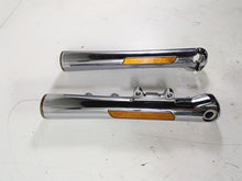Load image into Gallery viewer, 2003 Harley Softail FXSTDI Deuce 100th Front Fork Lower Chrome Leg Set 46068-00 | Mototech271
