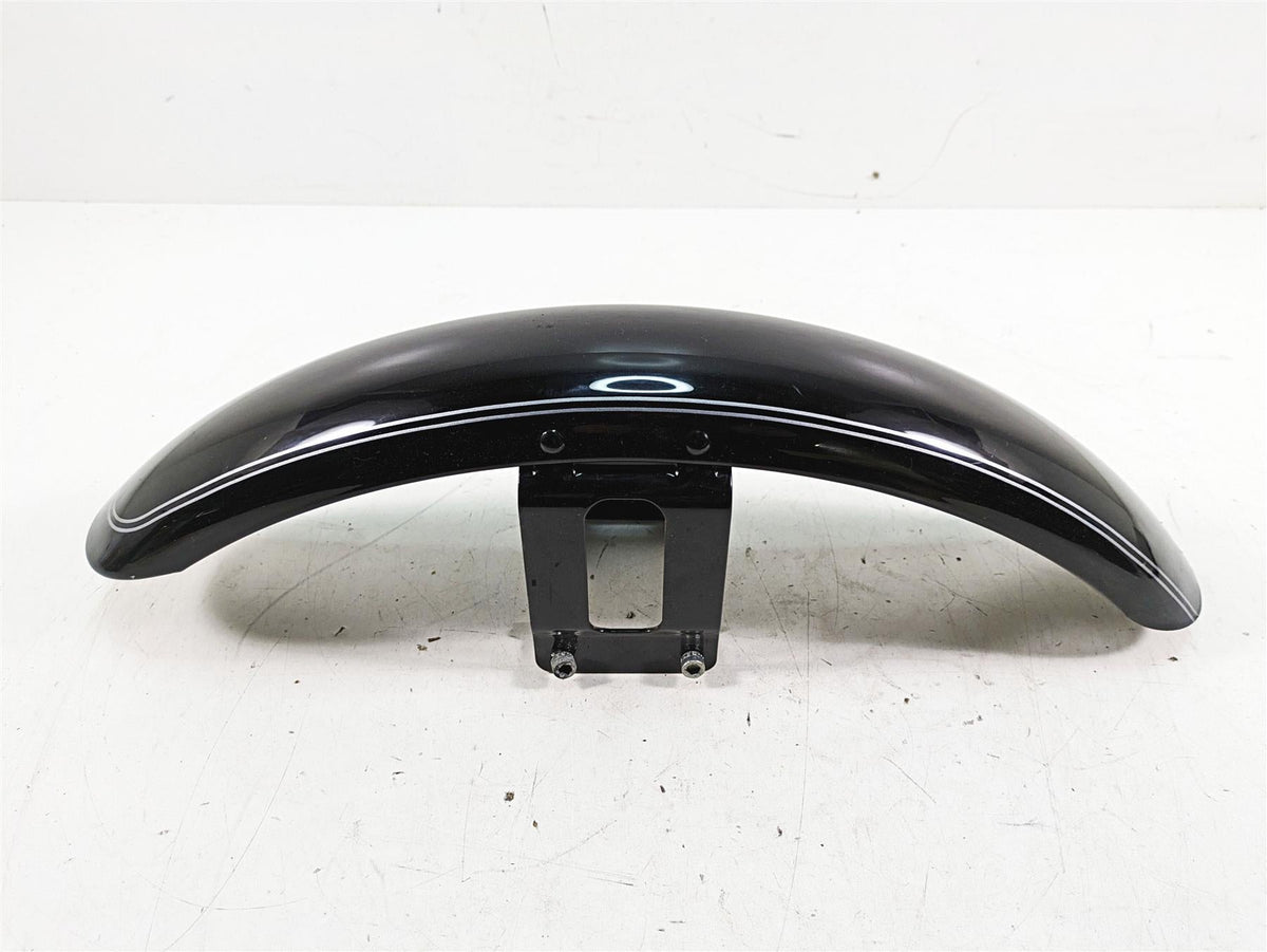 2007 Harley Sportster XL1200 C Front Fender Vivid Black Silver Stripe 58998-83 {{ shop.shopifyCountryName }} - Mototech271
