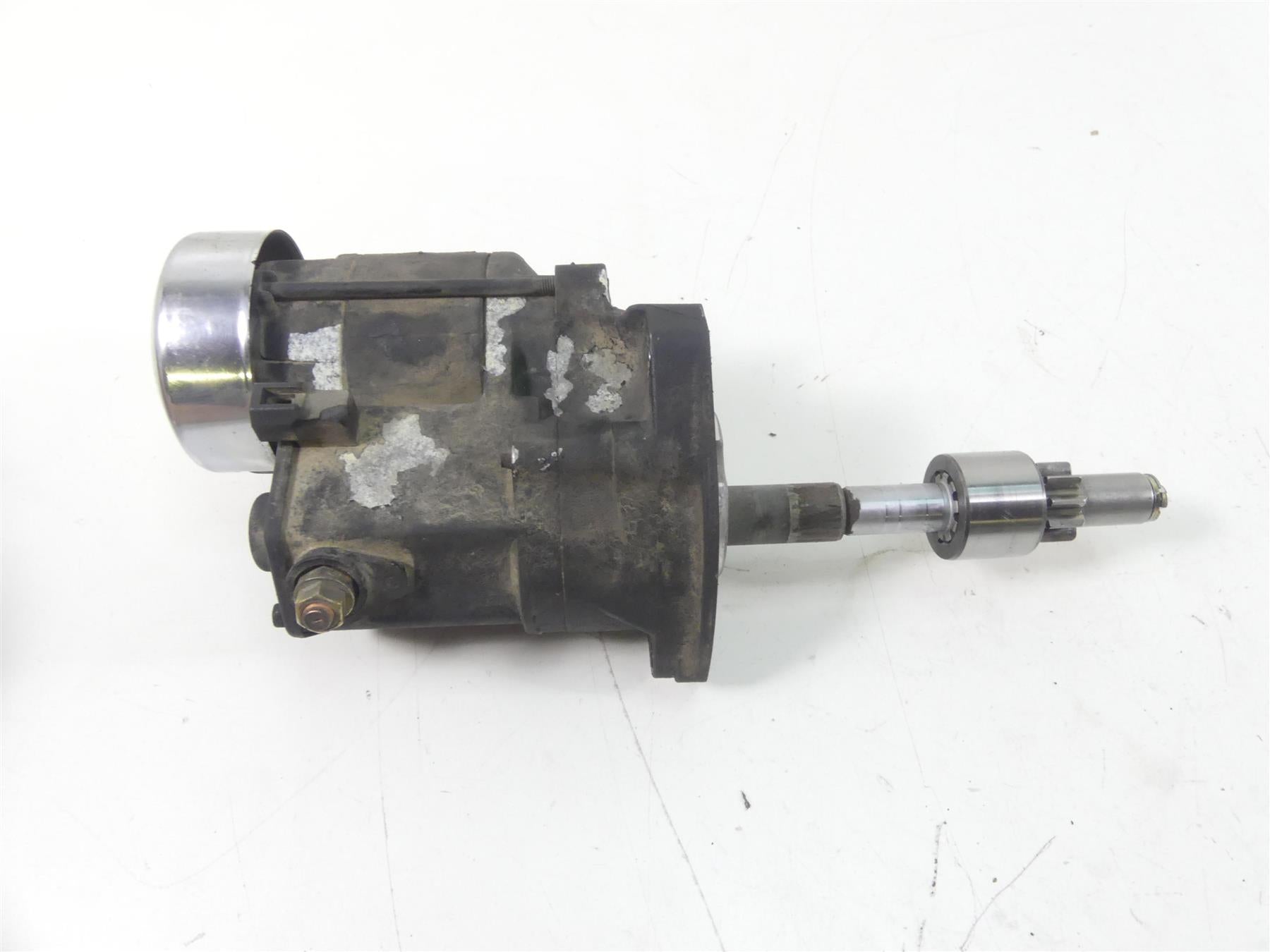 2002 Harley Softail FXSTDI Deuce Engine Starter Motor + Chrome Cover 31553-94B | Mototech271