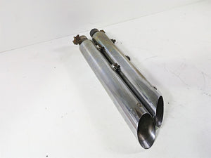 2008 Harley FLSTC Softail Heritage Slip On Slash Cut Exhaust Muffler Set - Read | Mototech271