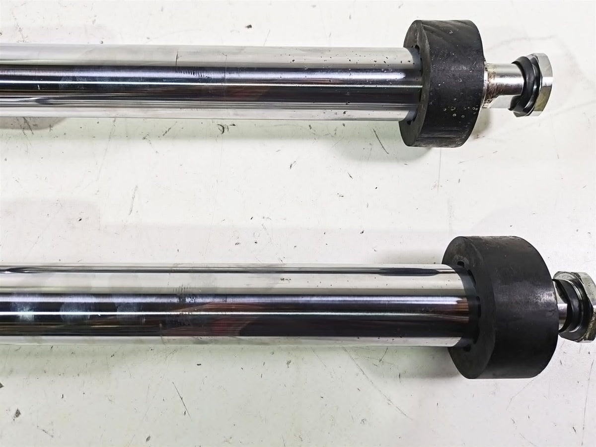 2003 Harley Touring FLHTCUI 100TH E-Glide Chrome Front Fork Set 41mm 46495-02A {{ shop.shopifyCountryName }} - Mototech271