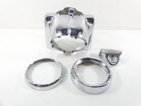 2002 Harley Touring FLHRCI Road King Chrome Headlight Covers Nacelle 67866-94 {{ shop.shopifyCountryName }} - Mototech271