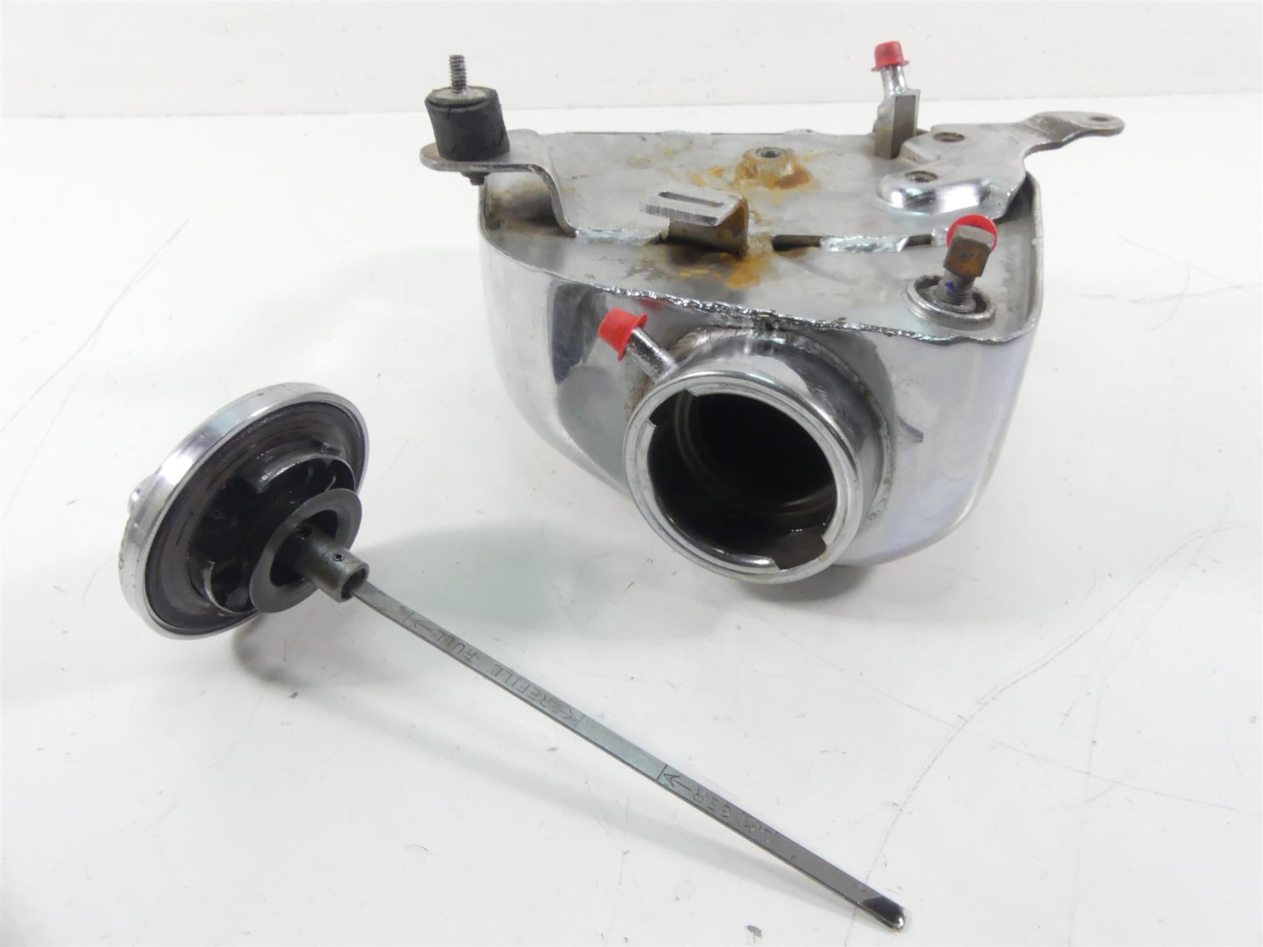 1978 Harley XLH1000 Sportster Ironhead Chrome Oil Tank Reservoir 62505-87 {{ shop.shopifyCountryName }} - Mototech271