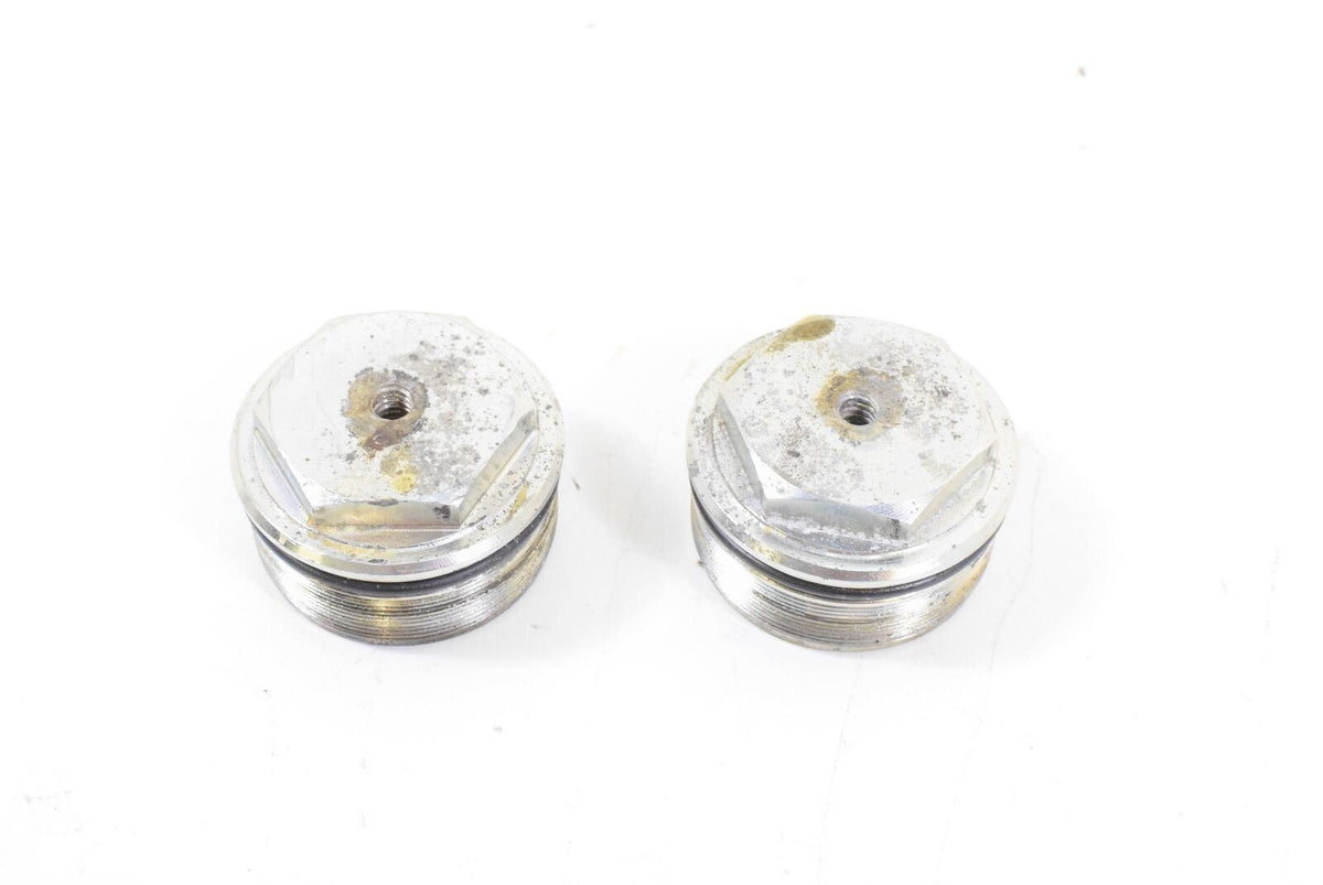2010 Harley FXDFSE CVO Dyna Fat Bob Upper Fork End Cap Set 4920 {{ shop.shopifyCountryName }} - Mototech271