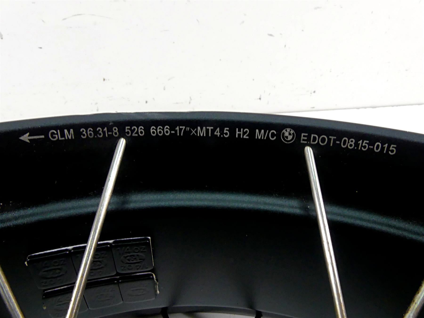 2016 BMW R1200GS Adv K51 Rear Wheel Rim Spoke Black 17x4.5 -Read 36318526651 {{ shop.shopifyCountryName }} - Mototech271