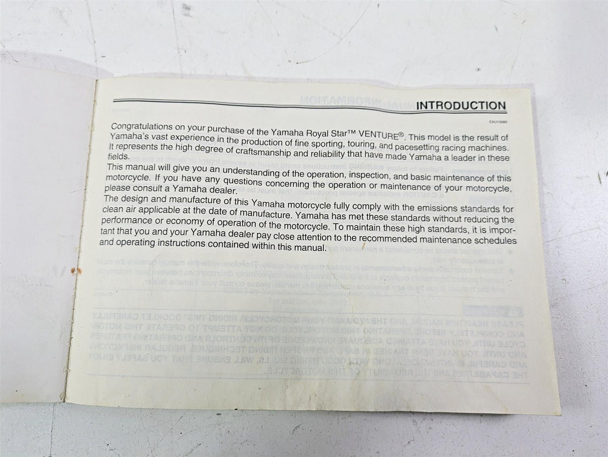 2004 Yamaha XVZ1300 Royal Star Oem Owners Manual Book 4XY-28199-15 {{ shop.shopifyCountryName }} - Mototech271