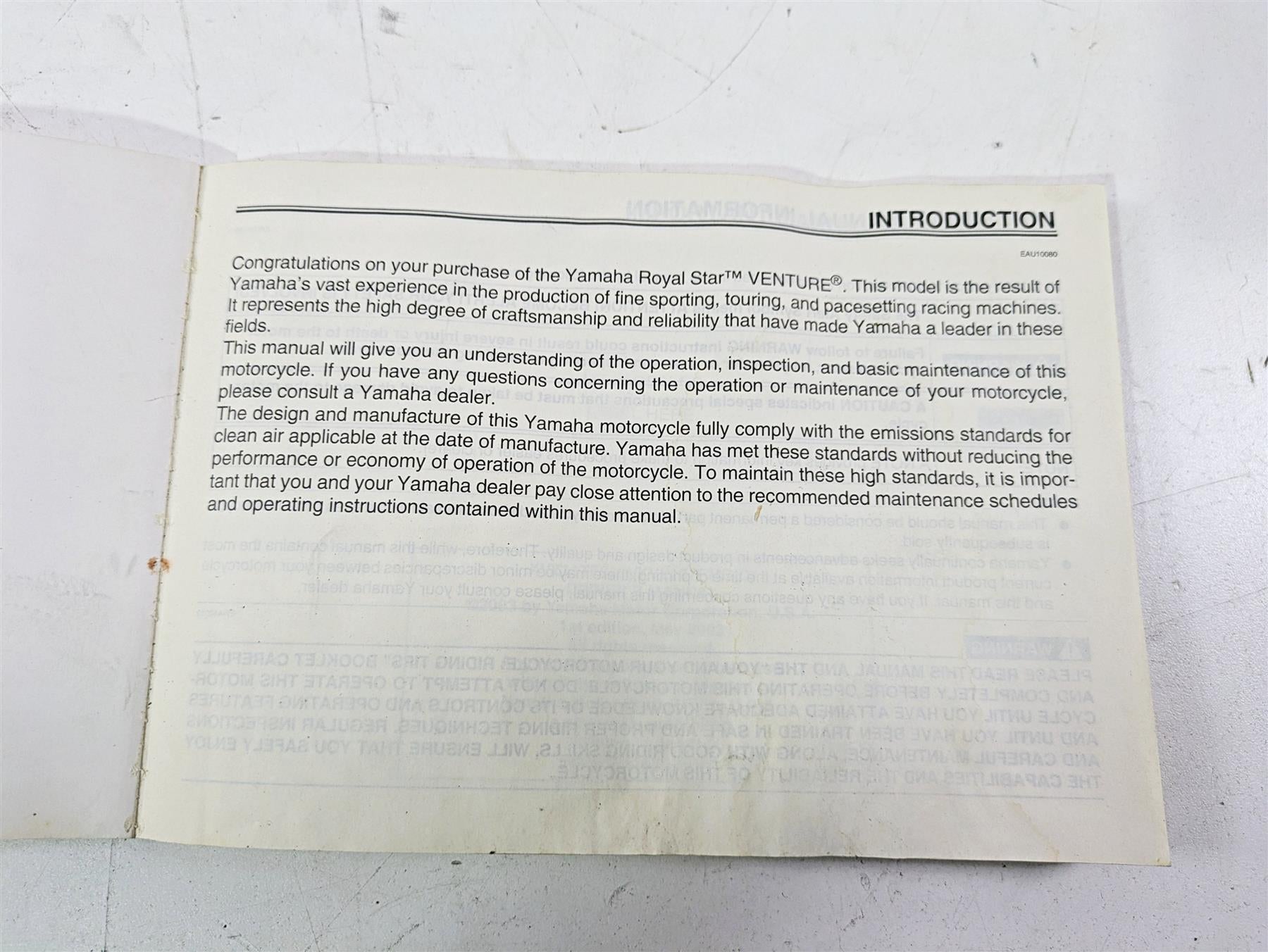 2004 Yamaha XVZ1300 Royal Star Oem Owners Manual Book 4XY-28199-15 {{ shop.shopifyCountryName }} - Mototech271