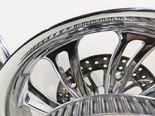 Load image into Gallery viewer, 2007 Harley Touring Glide Twisted Vortex Style Chrome Front Rear Wheel Rim 21&quot; &amp; 18&quot; | Mototech271
