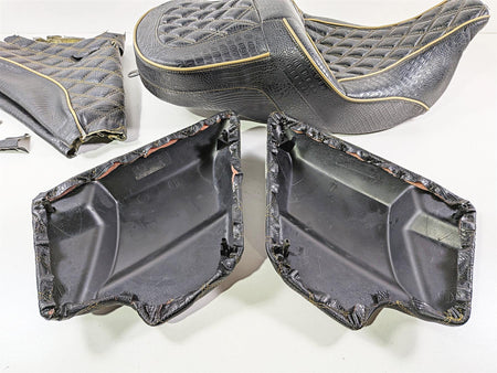 2017 Harley Touring FLHXS Street Glide Aftermarket Alligator Skin Seat Side & Fron Cover Set {{ shop.shopifyCountryName }} - Mototech271