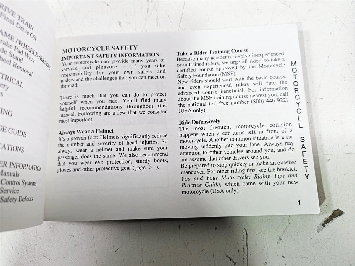 1998 Honda GL1500 Valkyrie Tour Owners Manual 00X31-MZ0-6200 {{ shop.shopifyCountryName }} - Mototech271