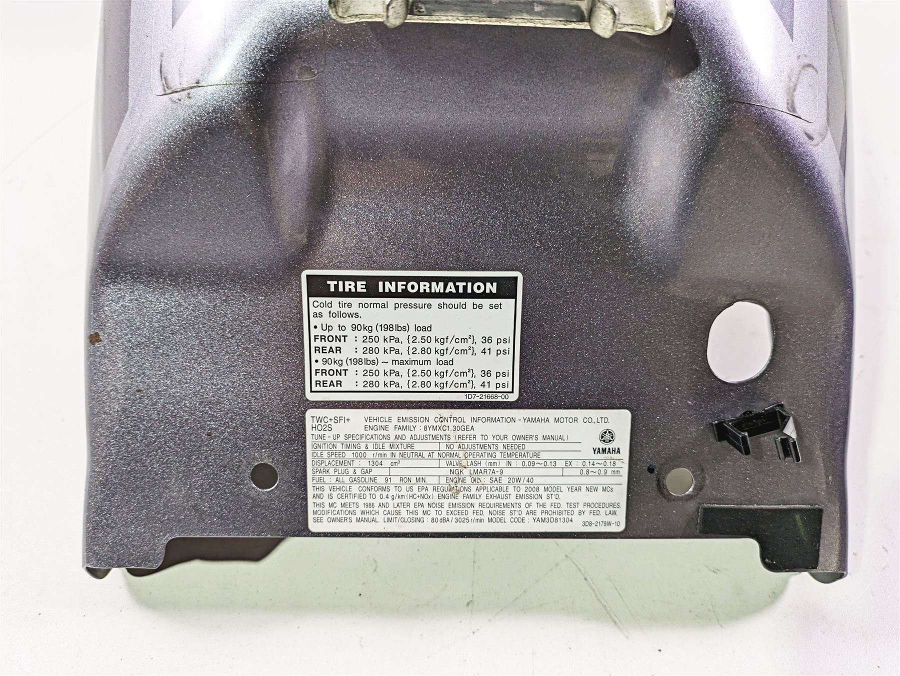 2008 Yamaha XVS1300 V-Star Tourer Rear Fender - READ 3D8-Y2161-00 {{ shop.shopifyCountryName }} - Mototech271