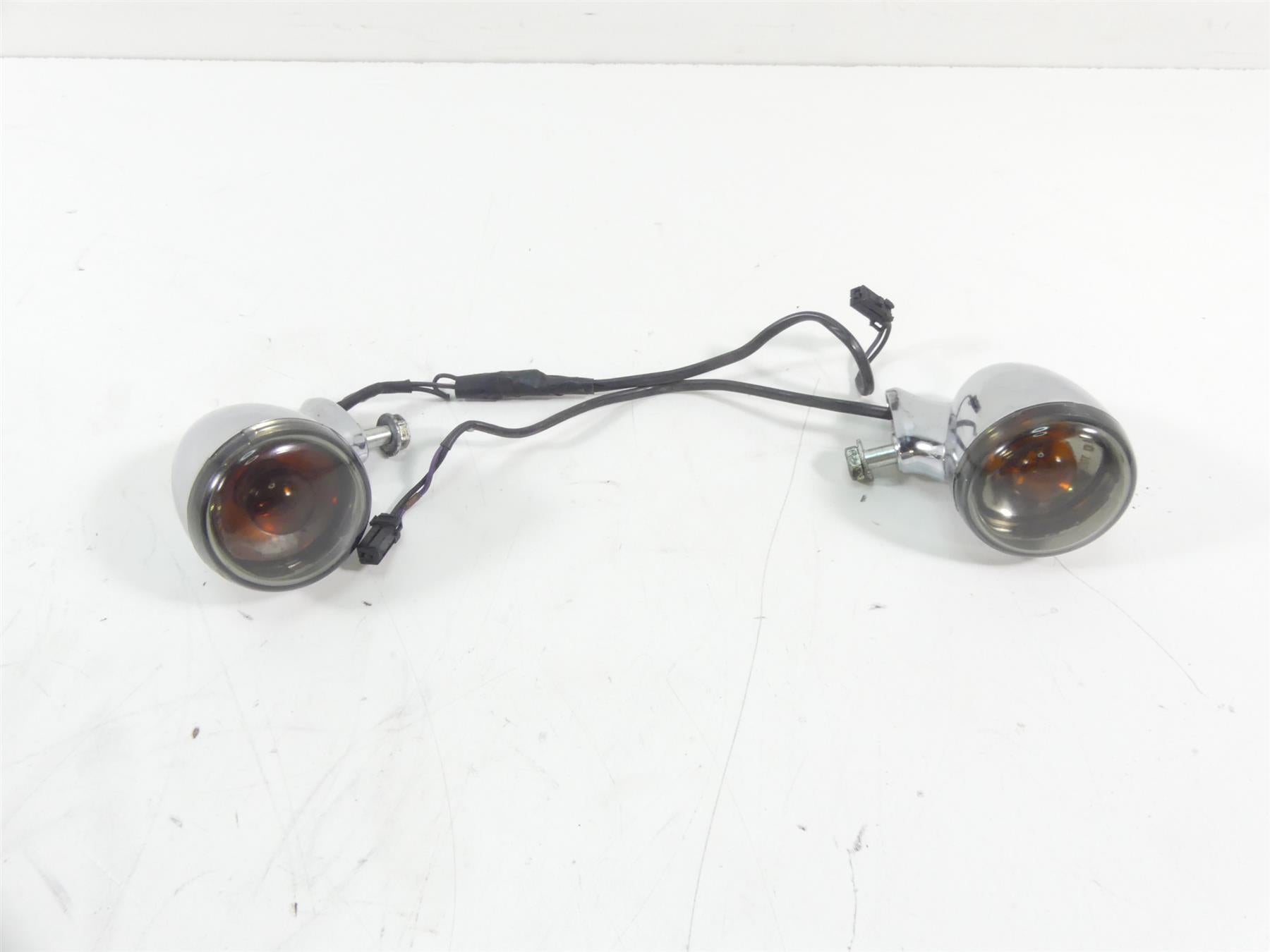2009 Harley FXDF Dyna Fat Bob Rear Smoked Blinker Turn Signal Set 68977-00 | Mototech271