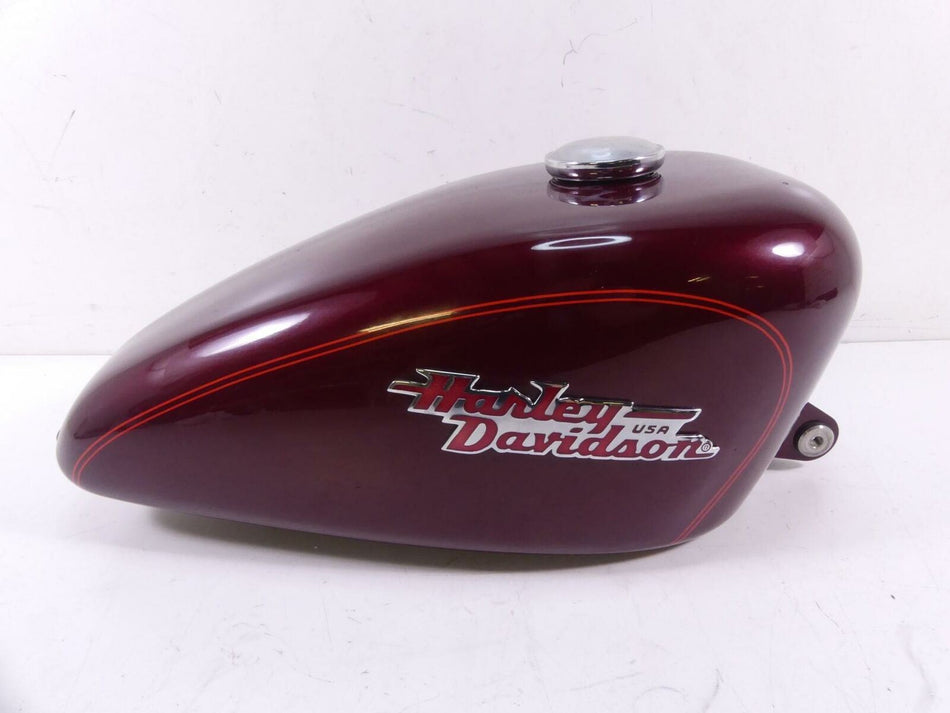 2000 Harley Sportster XL1200 Custom Fuel Gas Tank Rich Red & Red Stripes 61348-0 {{ shop.shopifyCountryName }} - Mototech271