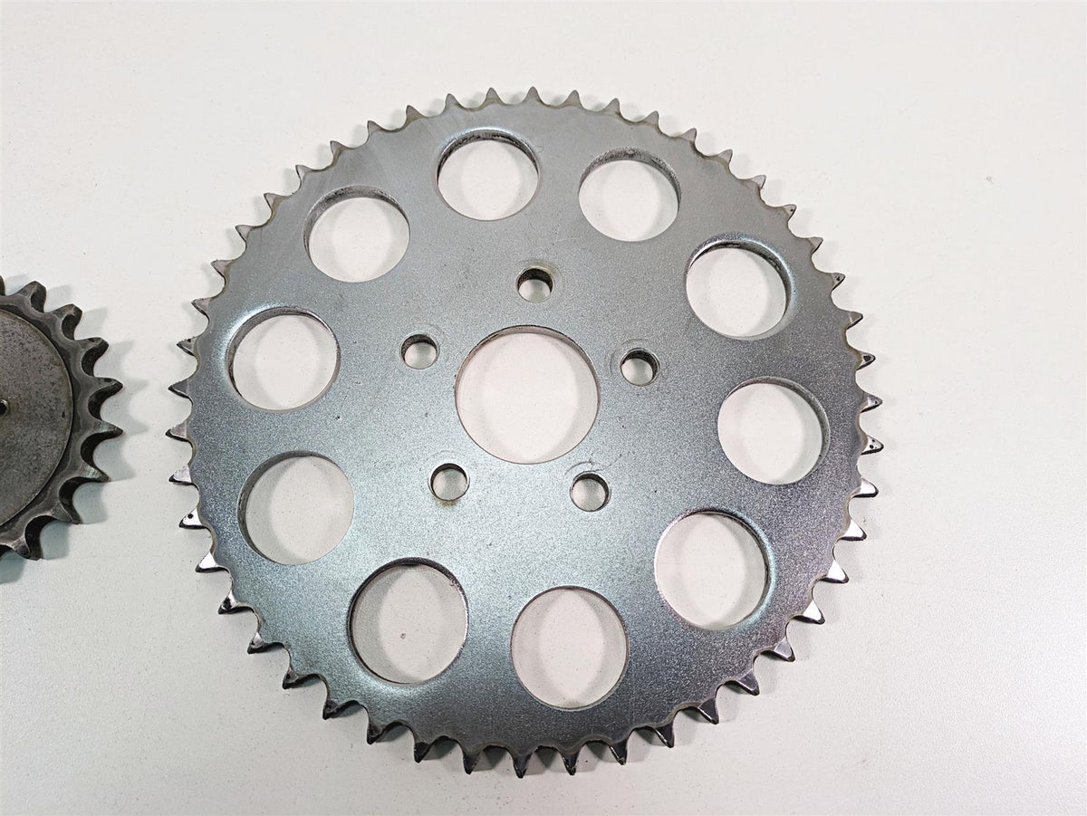 1986 Harley Sportster XLH 883 Front & Rear Drive Sprocket Set 35208-84 41470-86 {{ shop.shopifyCountryName }} - Mototech271