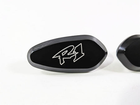 2008 Yamaha YZF R1 RN19 Aftermarket Black Mirror Delete Caps {{ shop.shopifyCountryName }} - Mototech271