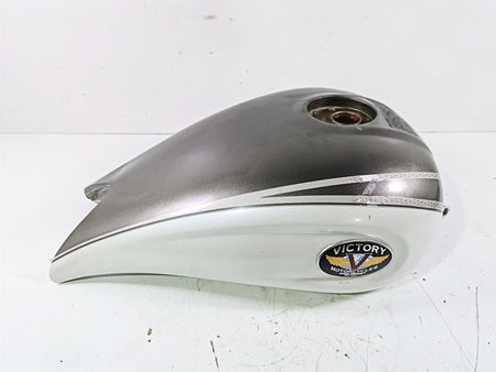 2004 Victory Kingpin Fuel Gas Petrol Tank Bronze Mist Pearl White - Dent 1014755 {{ shop.shopifyCountryName }} - Mototech271