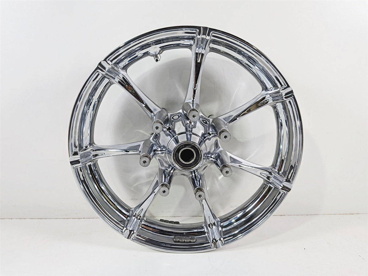 2015 Harley Touring FLTRUSE CVO Road Glide Nice Chrome Slicer Front Wheel Rim 17x3 43300388-Mototech271