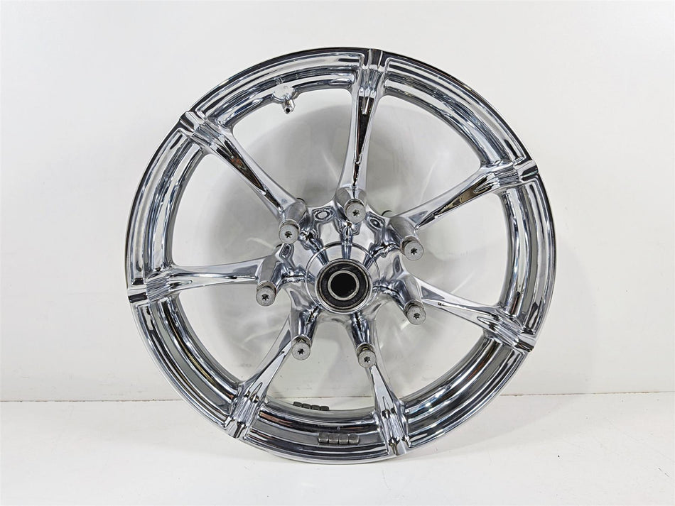 2015 Harley Touring FLTRUSE CVO Road Glide Nice Chrome Slicer Front Wheel Rim 17x3 43300388-Mototech271