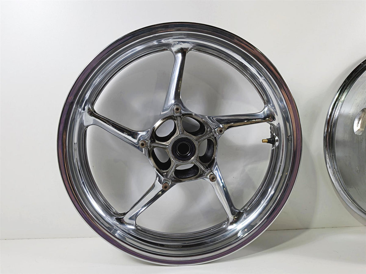 2008 Yamaha YZF R1 RN19 Front Rear Chrome Wheel Rim Set -READ 5VY-25168-00 {{ shop.shopifyCountryName }} - Mototech271