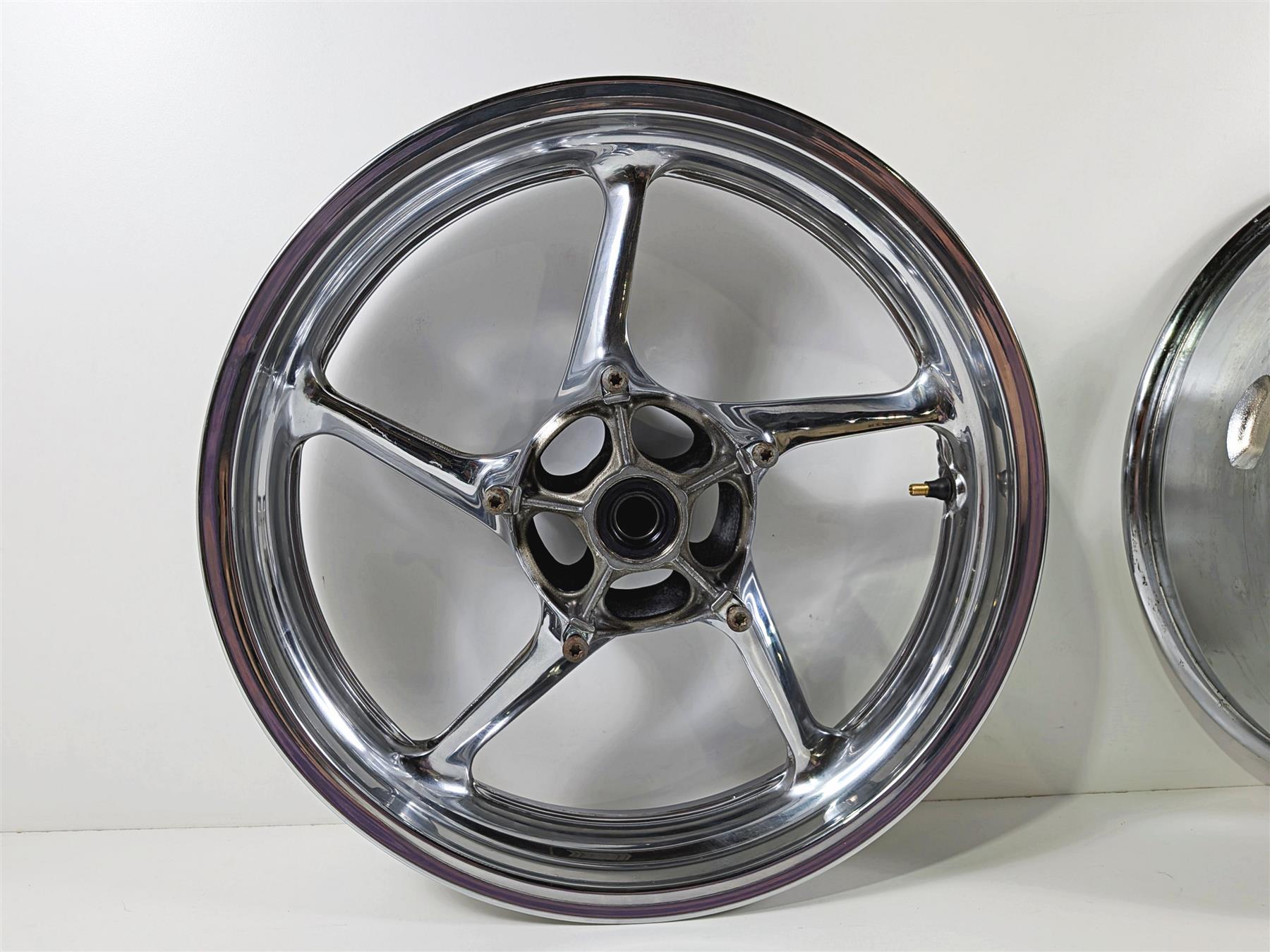 2008 Yamaha YZF R1 RN19 Front Rear Chrome Wheel Rim Set -READ 5VY-25168-00 {{ shop.shopifyCountryName }} - Mototech271