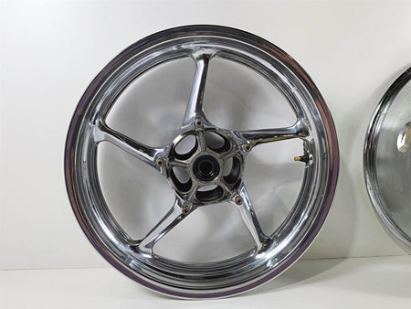 2008 Yamaha YZF R1 RN19 Front Rear Chrome Wheel Rim Set -READ 5VY-25168-00 {{ shop.shopifyCountryName }} - Mototech271