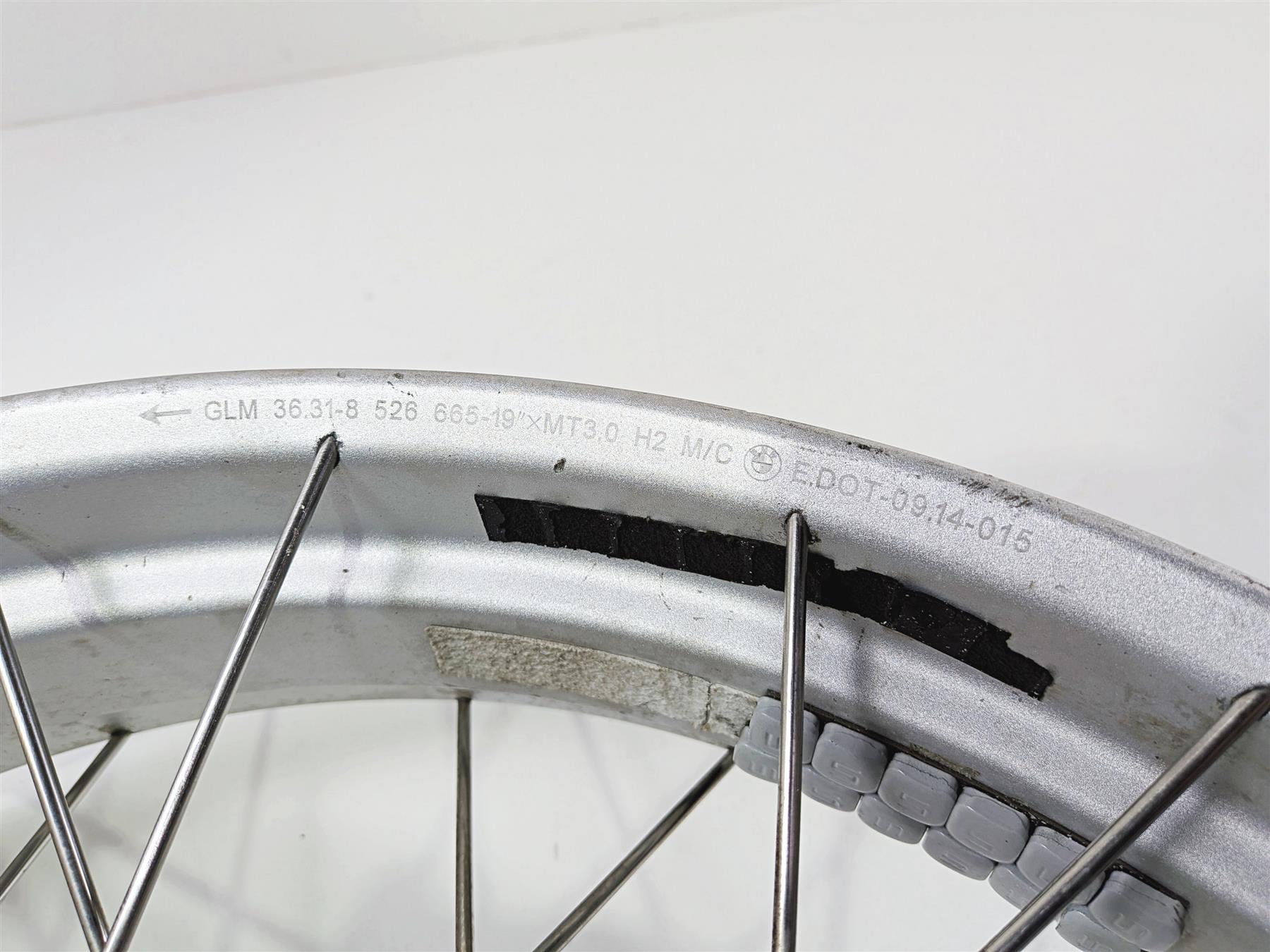 2015 BMW R1200GS K50 Front Wheel Rim 19x3 - 1.4mm Runout 36318528529 {{ shop.shopifyCountryName }} - Mototech271