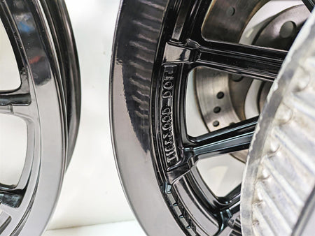 2005 Harley Dyna FXDL Low Rider Black Front Rear Wheel Set 16x3 19x2.15 43499-00 {{ shop.shopifyCountryName }} - Mototech271