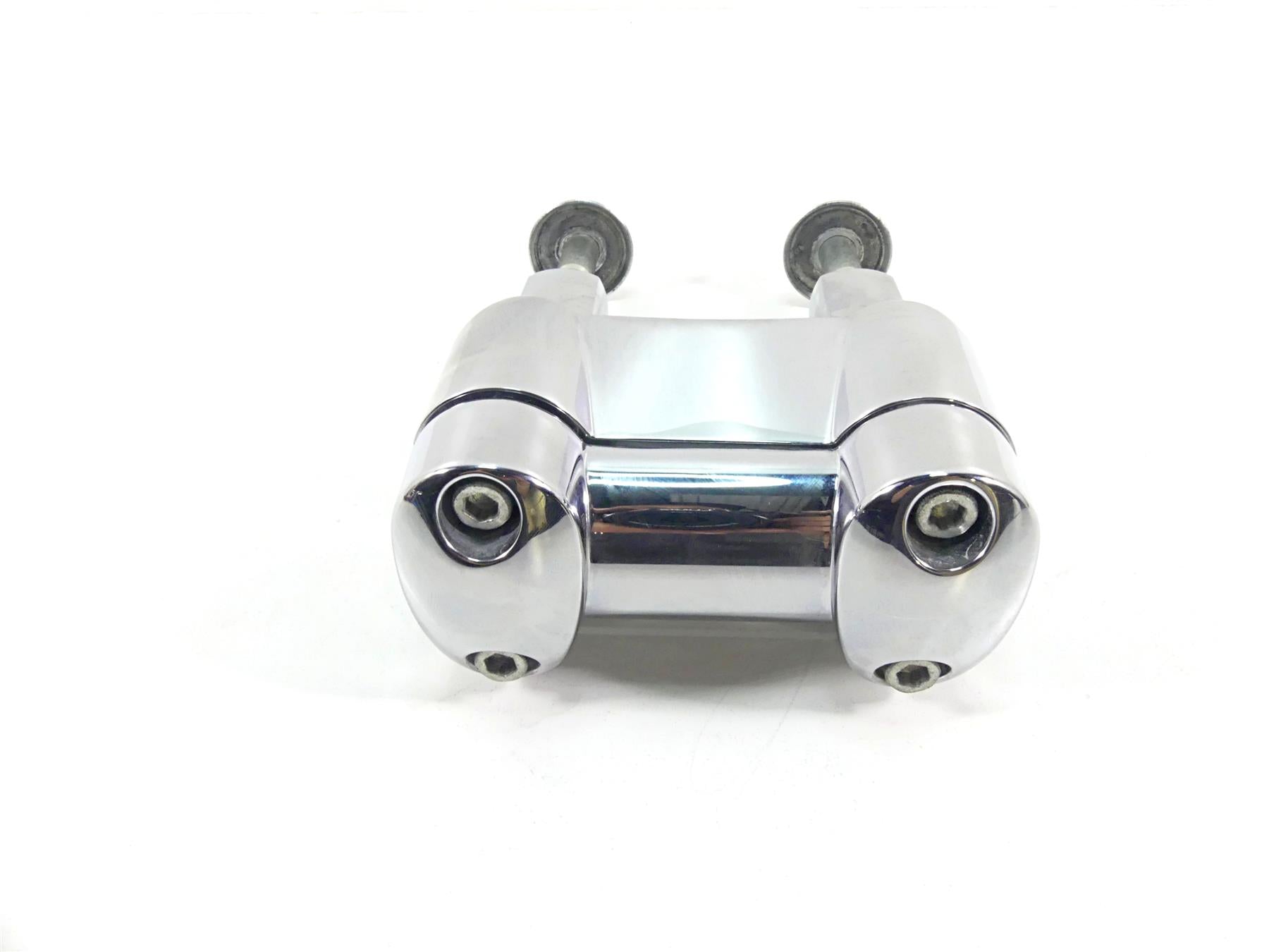 2010 Harley FXDF Dyna Fat Bob Chrome Handlebar Riser Holder Clamps 55858-08 {{ shop.shopifyCountryName }} - Mototech271