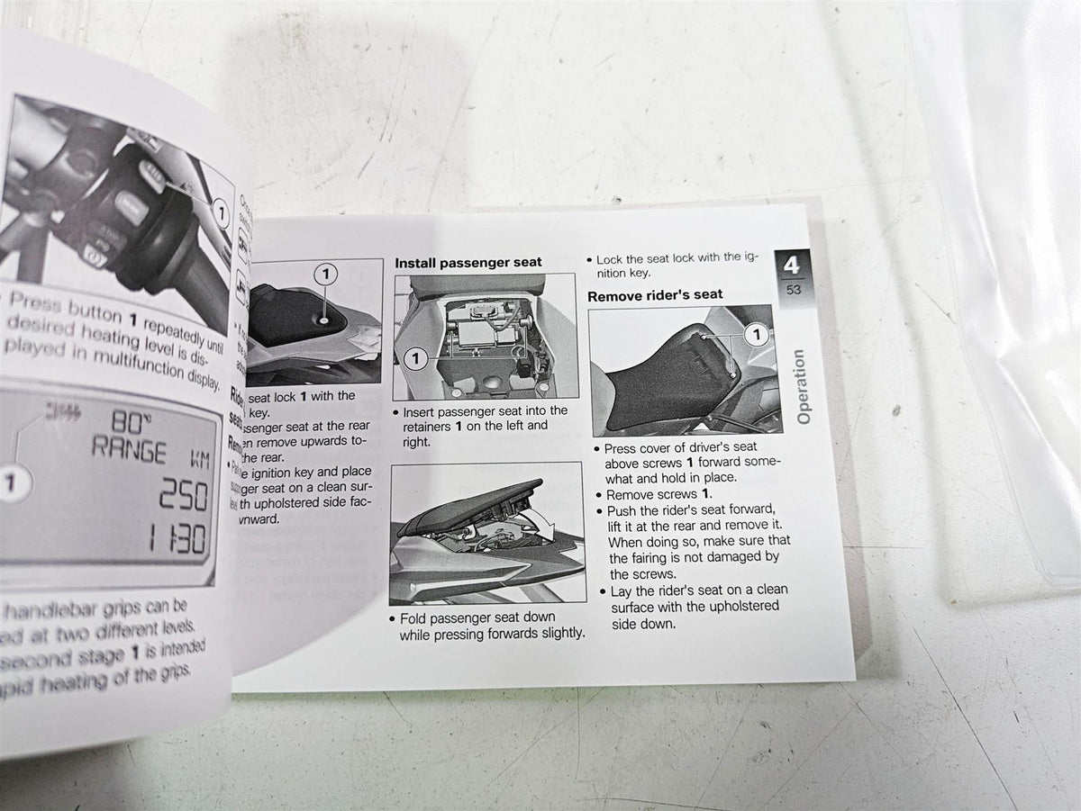 2017 BMW S1000R K47 Owners Manual Booklet & Bag Set 01408387927 {{ shop.shopifyCountryName }} - Mototech271