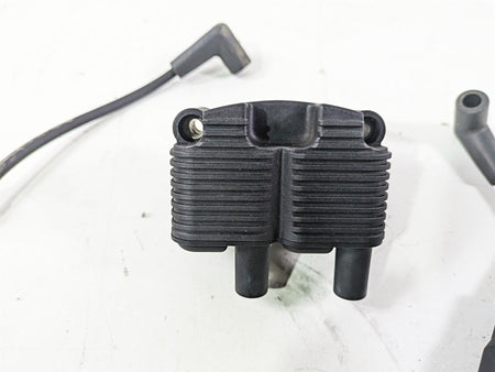2004 Harley Softail FLSTF Fat Boy Ignition Coil + Wires & Plugs Set 31655-99 {{ shop.shopifyCountryName }} - Mototech271