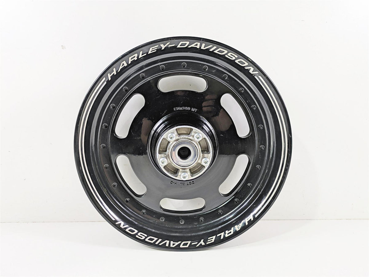 2014 Harley FXDF Dyna Fat Bob Front Wheel Rim 16x3 Black Straight 43300254 {{ shop.shopifyCountryName }} - Mototech271
