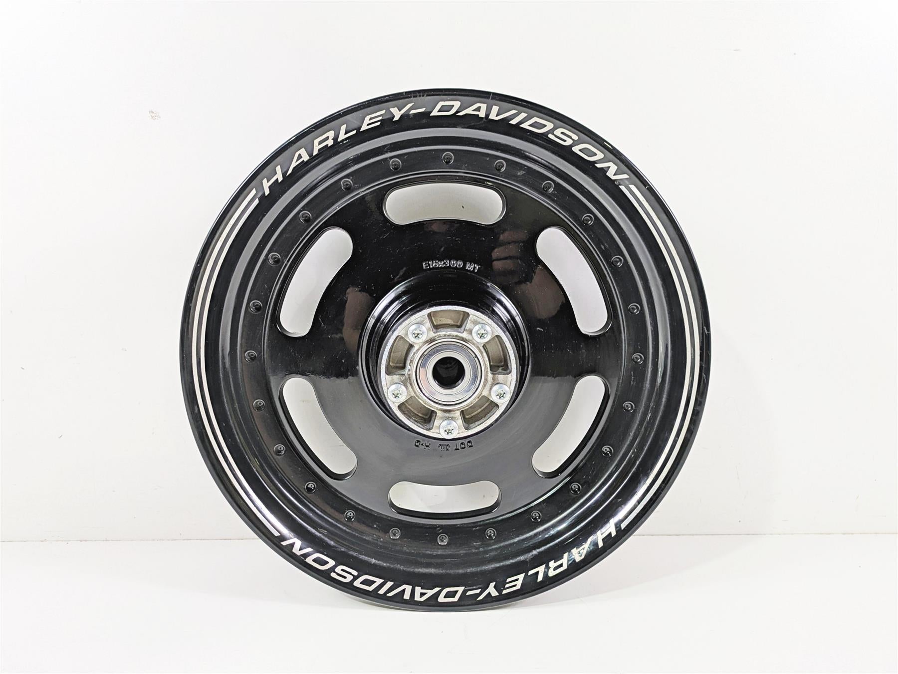 2014 Harley FXDF Dyna Fat Bob Front Wheel Rim 16x3 Black Straight 43300254 {{ shop.shopifyCountryName }} - Mototech271