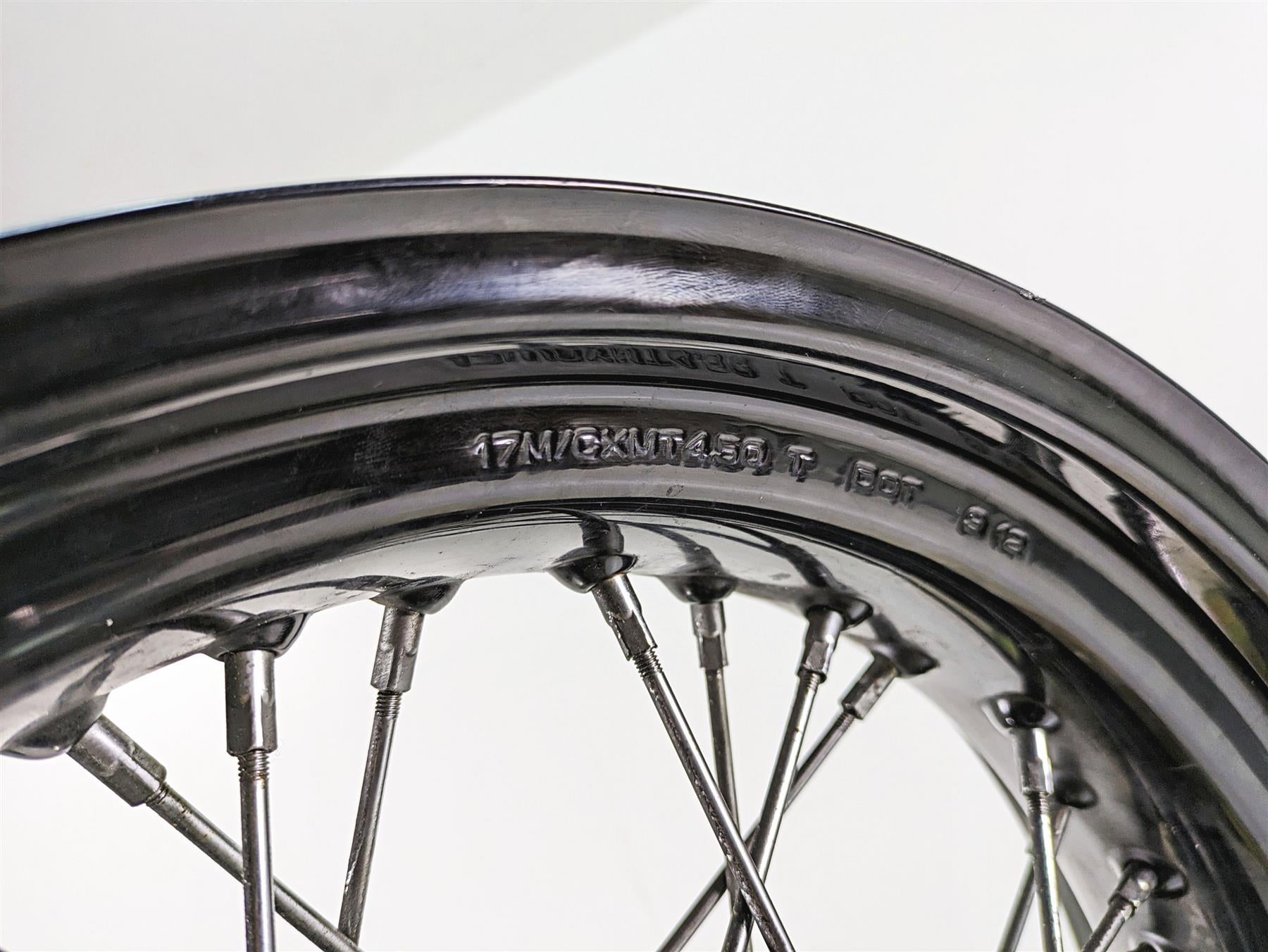 Harley Davidson Dyna Black 17x4.5 Spoke Wheel Rim 25mm Bearing 41430-09A {{ shop.shopifyCountryName }} - Mototech271