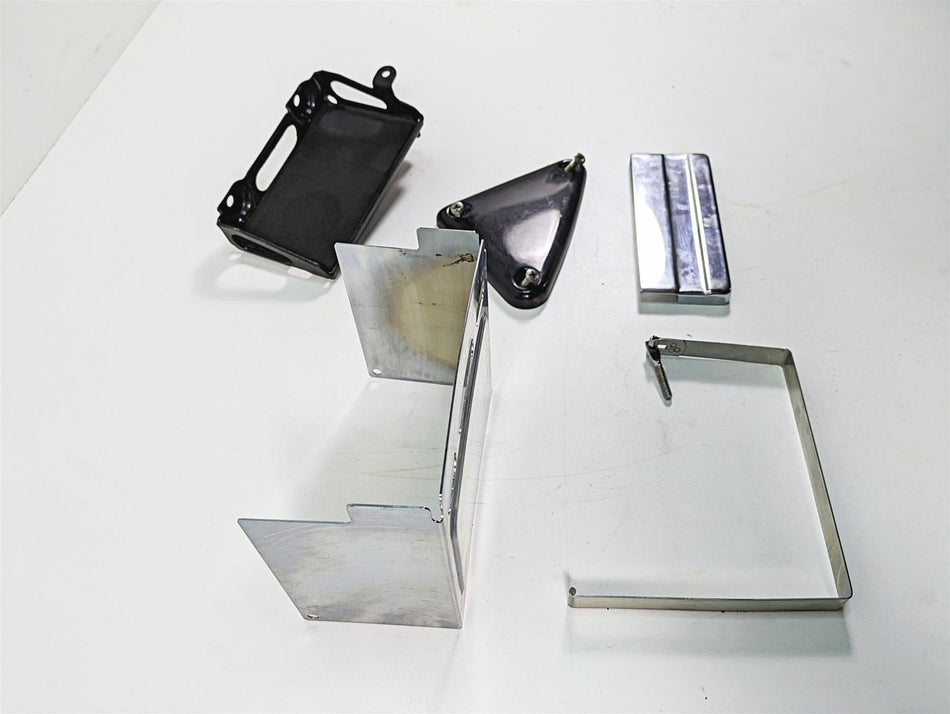 1986 Harley Sportster XLH 883 Battery Box Carrier Stay + Chrome Cover 66191-83 {{ shop.shopifyCountryName }} - Mototech271