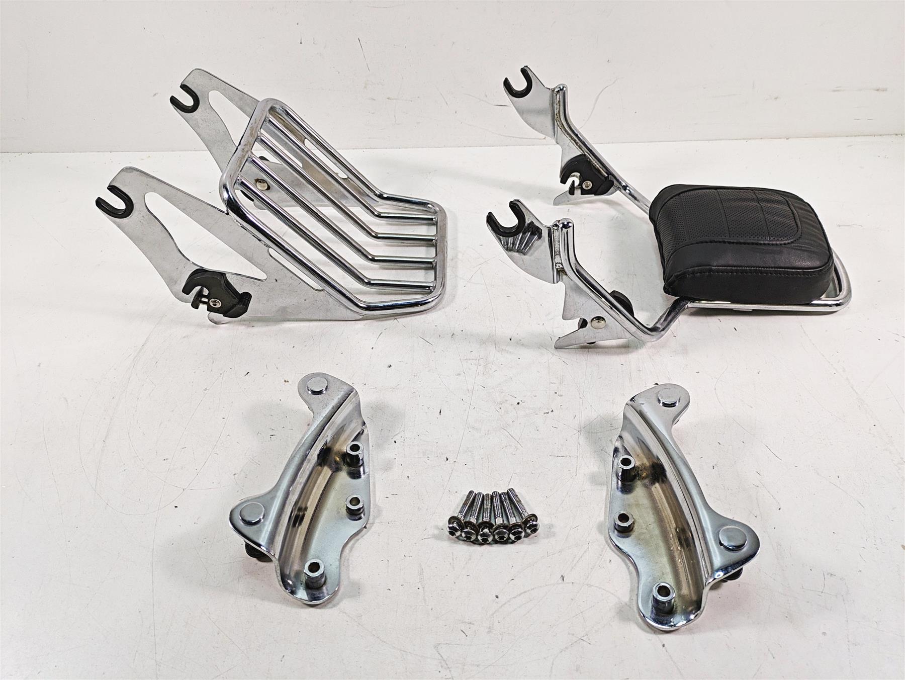 2011 Harley Touring FLHR Road King Passenger Backrest Luggage Rack Quick Release Set | Mototech271