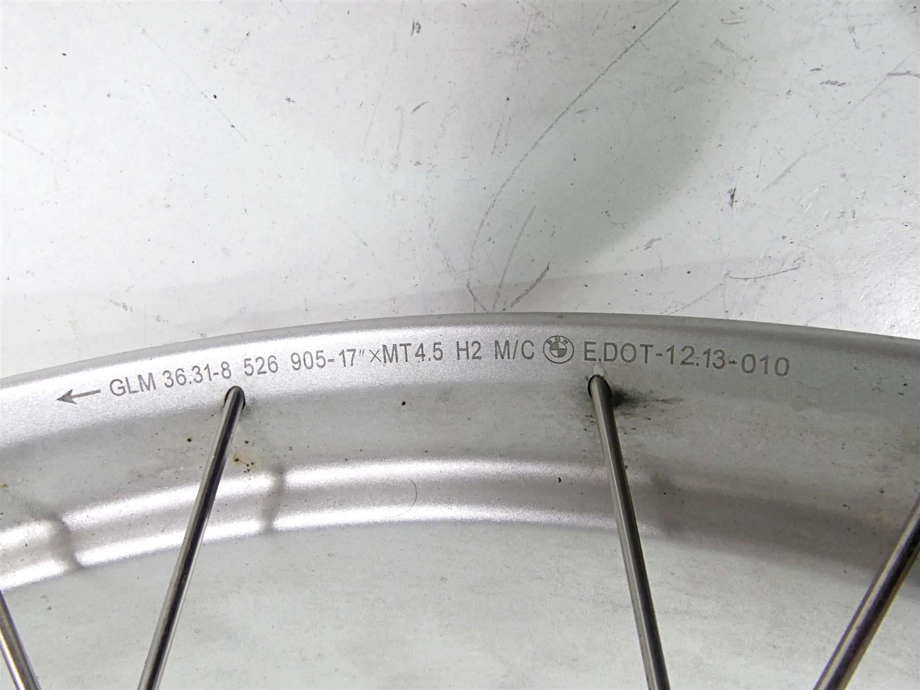 2015 BMW R1200GS GSW K50 17x4.5 Straight Rear Wheel Spoke Rim 36318526651 {{ shop.shopifyCountryName }} - Mototech271