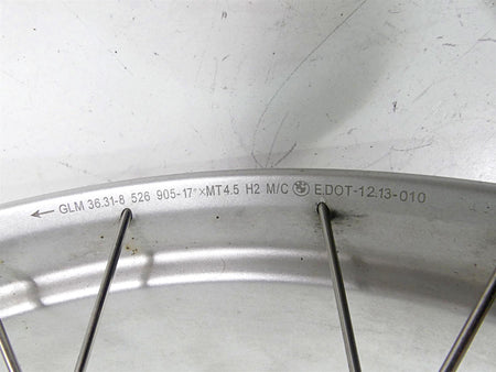 2015 BMW R1200GS GSW K50 17x4.5 Straight Rear Wheel Spoke Rim 36318526651 {{ shop.shopifyCountryName }} - Mototech271