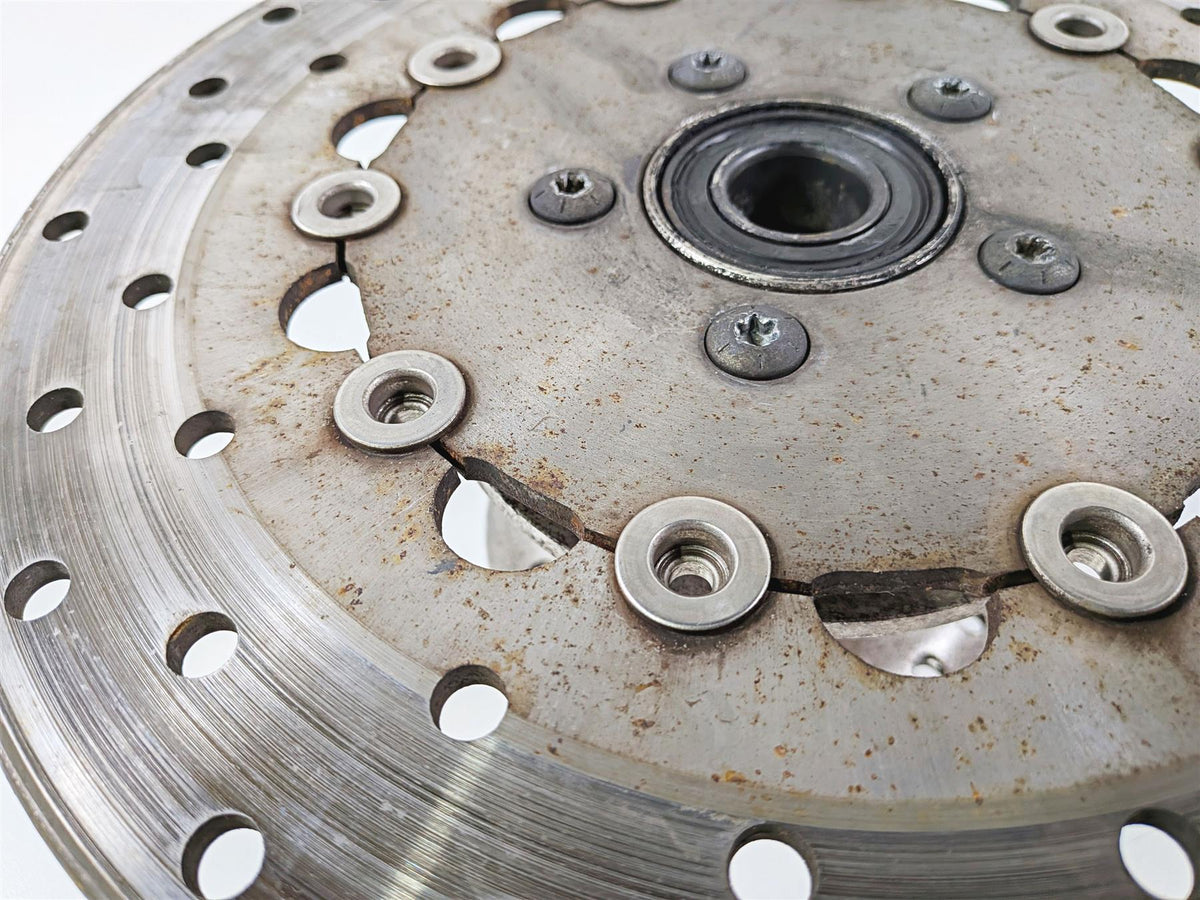 2007 Harley Dyna FXDB Street Bob Front Wheel Hub Spoke 19" + Rotor 43877-06 {{ shop.shopifyCountryName }} - Mototech271