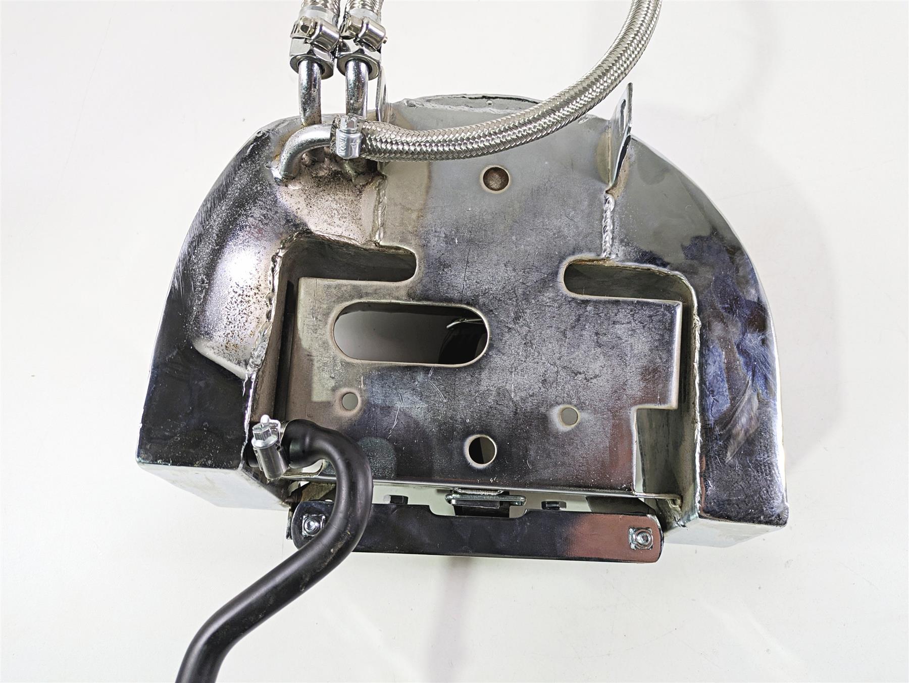 2008 Ultima Motorcycles Fat Bastard Chrome Oil Tank Reservoir & Lines {{ shop.shopifyCountryName }} - Mototech271