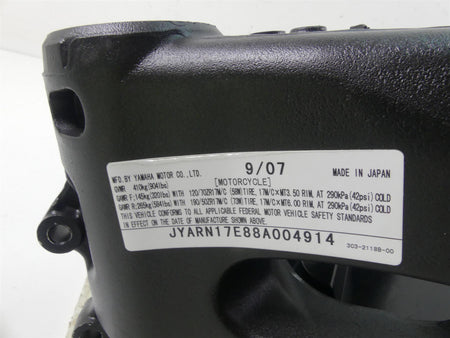 2008 Yamaha FZ1 Fazer Straight Main Frame Chassis With Clean Texas Title 2D1-21110-01-P0 {{ shop.shopifyCountryName }} - Mototech271