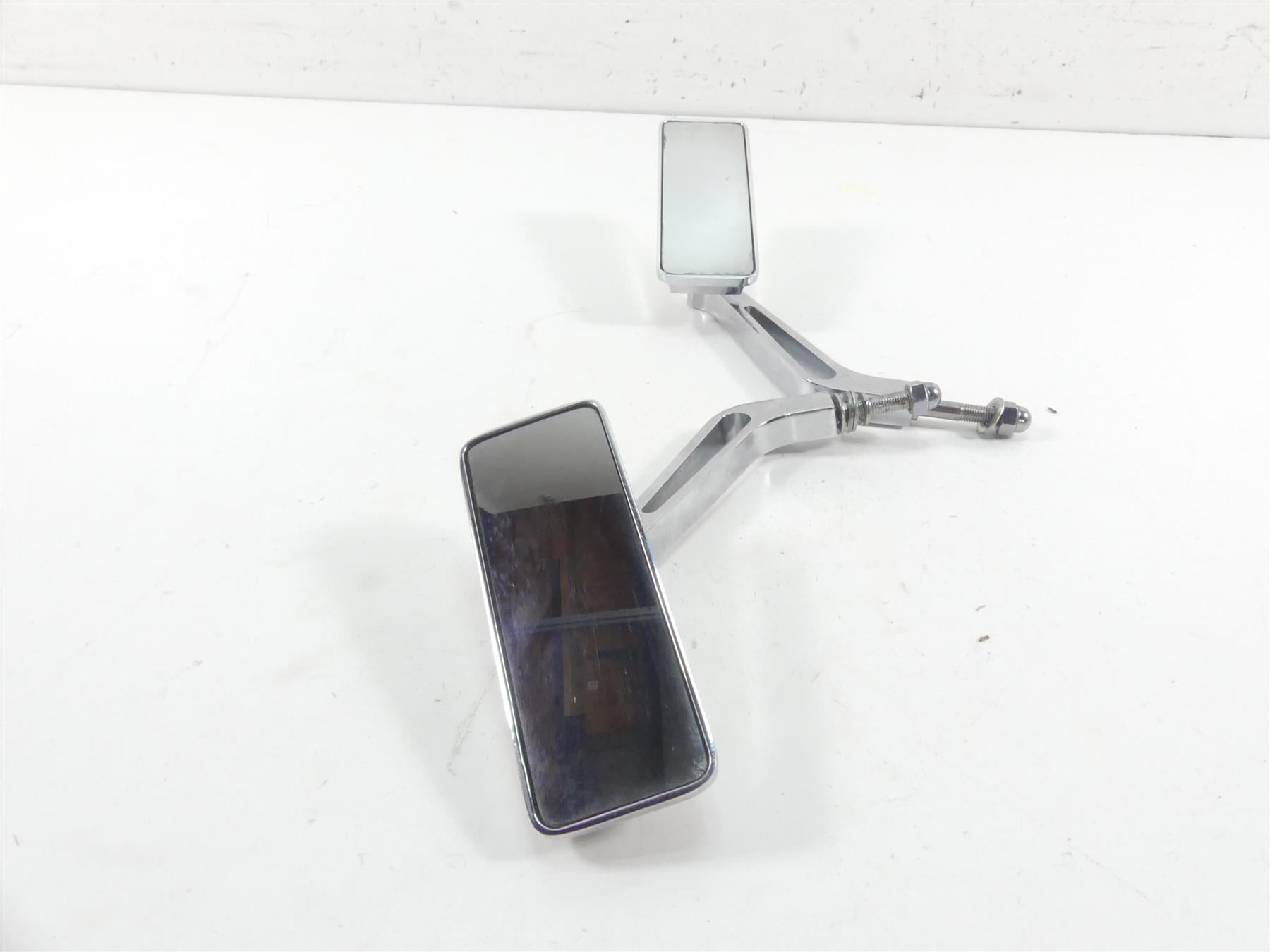 1999 Harley FXSTS Softail Springer Chrome Rectangle Rear View Mirror Billet Set {{ shop.shopifyCountryName }} - Mototech271
