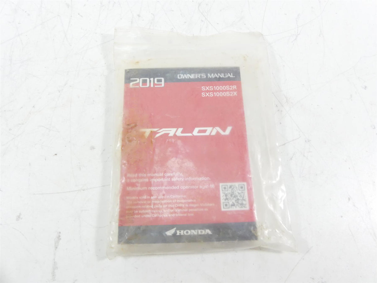 2019 Honda Talon SXS1000 S2R Owner Manual 00X31-HL6-6000 {{ shop.shopifyCountryName }} - Mototech271