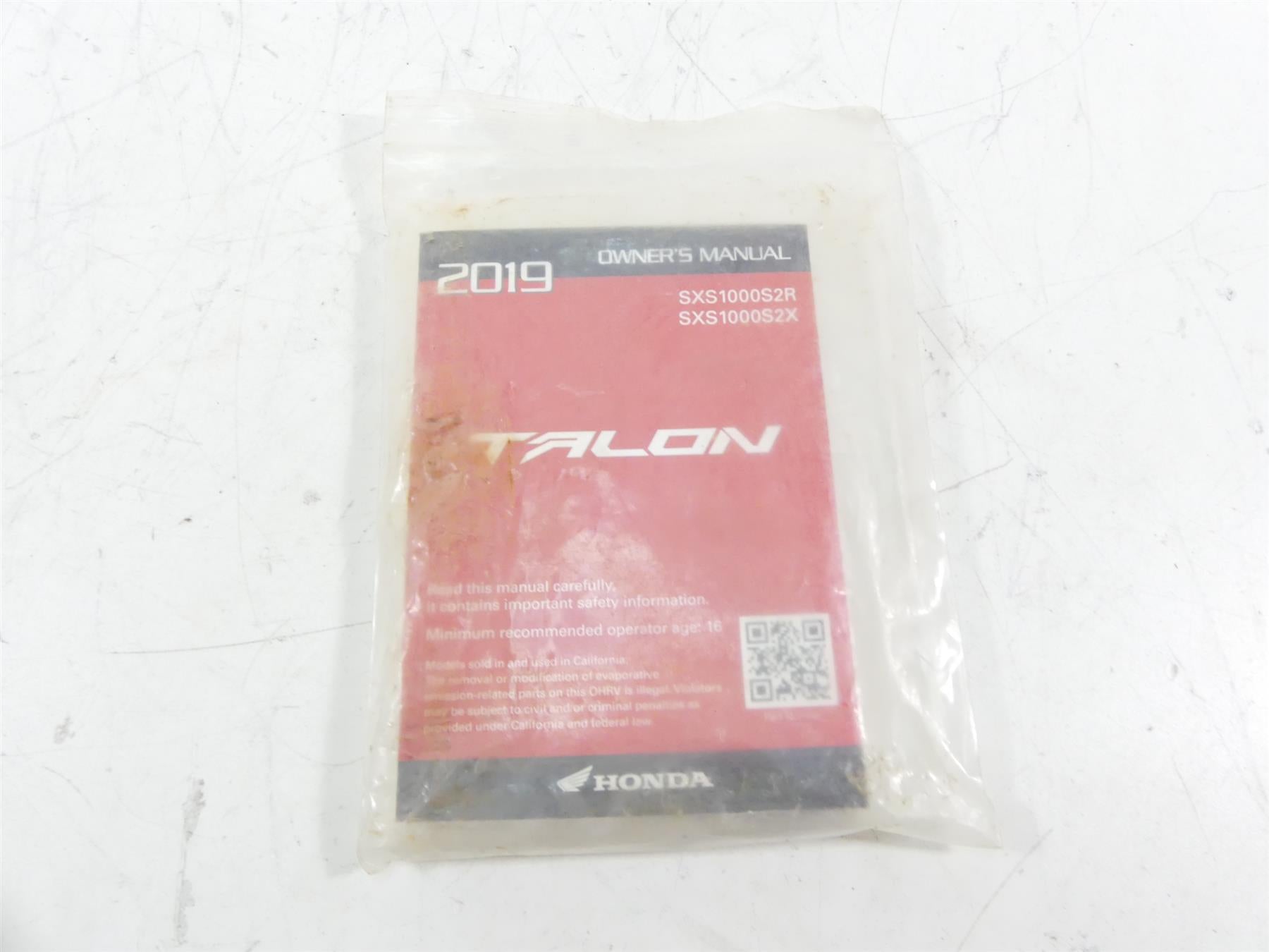 2019 Honda Talon SXS1000 S2R Owner Manual 00X31-HL6-6000 {{ shop.shopifyCountryName }} - Mototech271