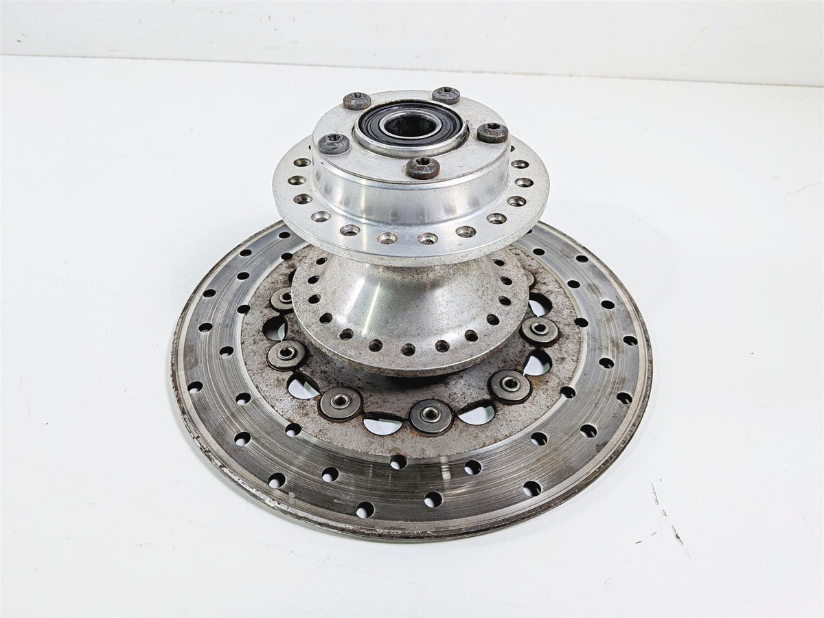 2007 Harley Dyna FXDB Street Bob Front Wheel Hub Spoke 19" + Rotor 43877-06 {{ shop.shopifyCountryName }} - Mototech271