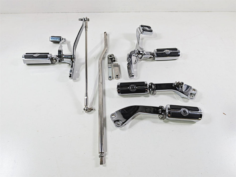 2008 Harley FXDSE CVO Dyna Front Rear Chrome Forward Foot Peg Control Set-Mototech271