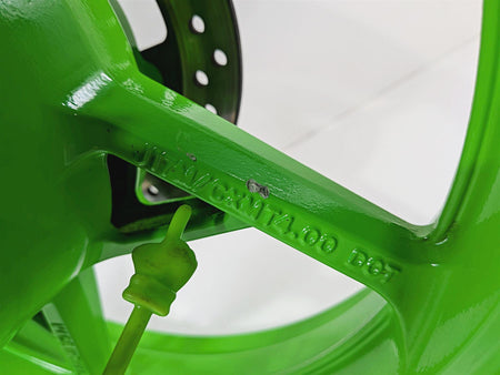 2024 Kawasaki EX500 Ninja 40th An. Strght Green Rear Wheel Rim 17x4 41073-0753 {{ shop.shopifyCountryName }} - Mototech271