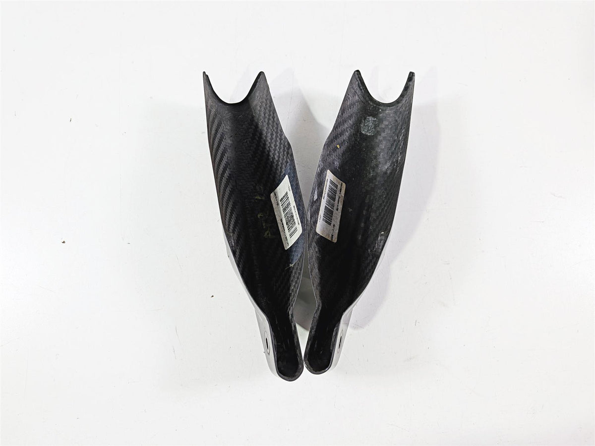 2009 Ducati Hypermotard 1100 S Lower Carbon Fiber Fork Guard Cover Set 46012811-Mototech271