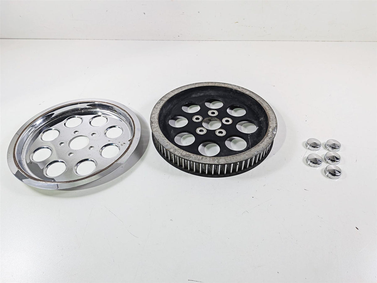 1998 Harley Dyna FXDL Low Rider Belt Pulley 70T 1.5" + Chrome Cover 40225-86A {{ shop.shopifyCountryName }} - Mototech271